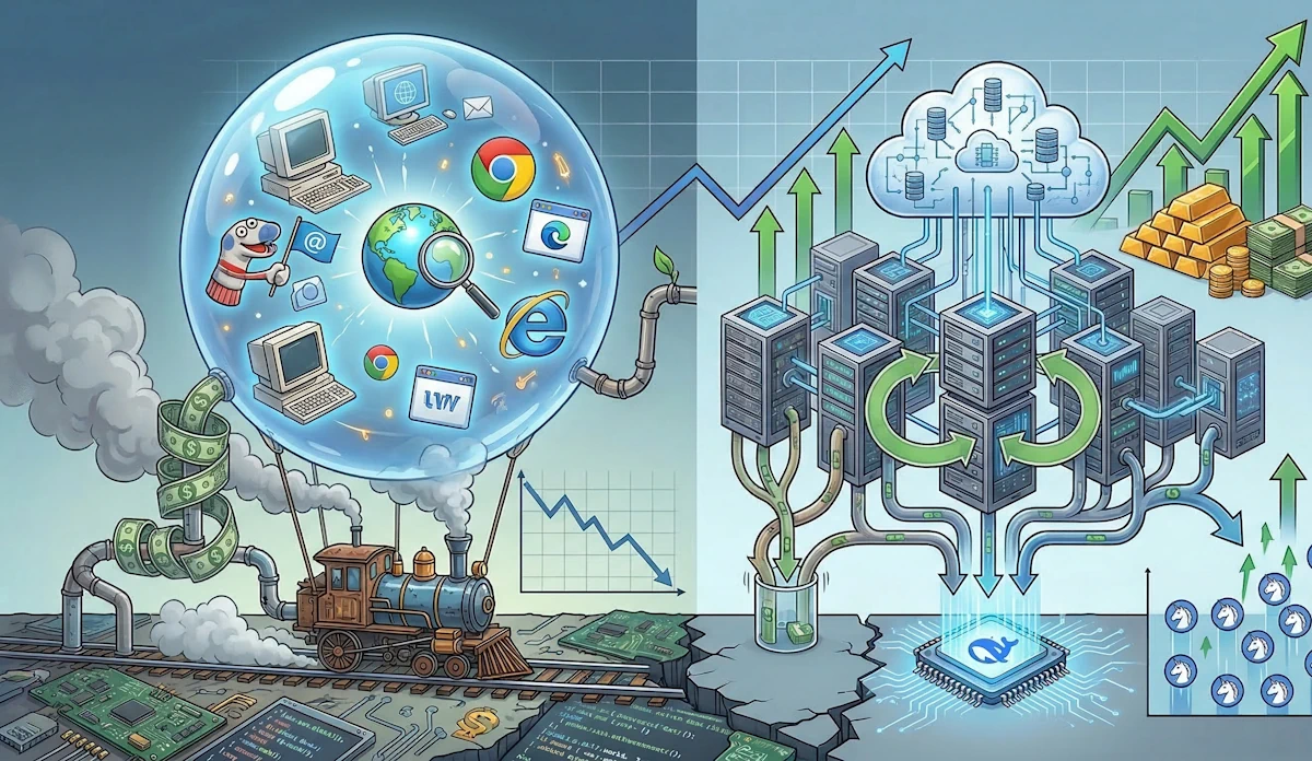 Bańka Dot-com a hossa AI – podobieństwa i różnice w wycenach